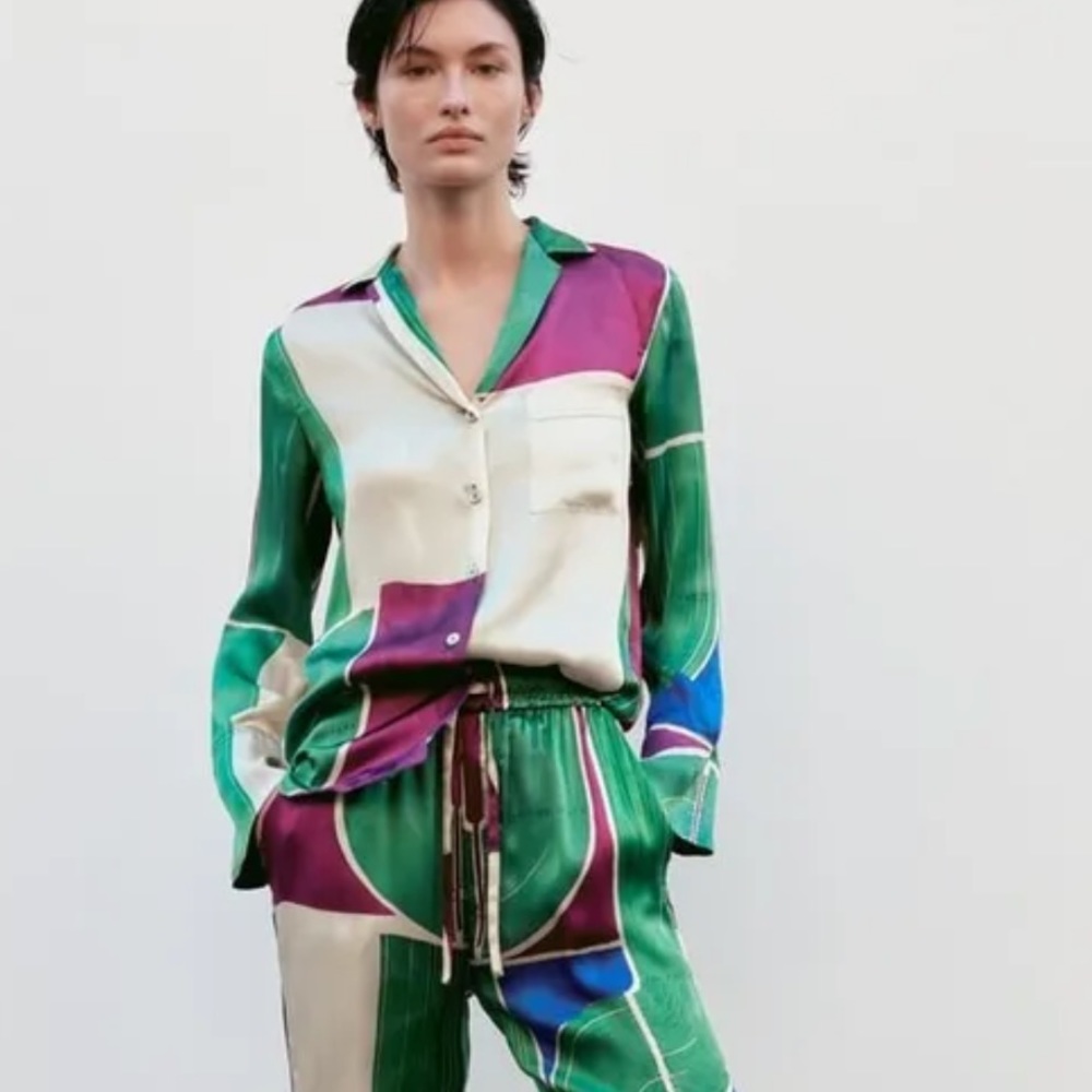 ZARA 100% SILK PRINTED SHIRT - LIMITED EDITION - Picture 5 of 11